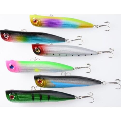 Big Sale 6pcs Popper Fishing Lure Hard Plastic Reflective Bait 3D Fish Eyes Topwater Floating Laser Fishing Tackle 10.5cm 15.7g