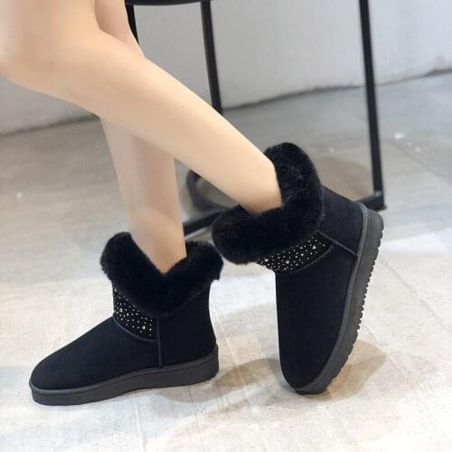 2019 Winter Shoes Boots for Womens Platform Female Fur Boots Non-Slip Fashion Female Shoes Women Boots Furry Snow Boots U11-20