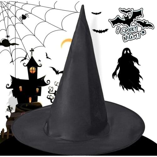 Black Witch Hats Masquerade Wizard Caps Halloween Party Fancy Dress Decor Top Hat Fancy Dress Decor 40P