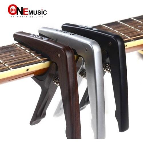 Colorful Joyo High Quality Plastic Guitar Capo for 6 String Gutiar Wood or Electric Black Silver Wood color