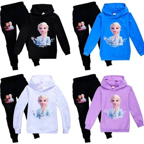 Disney Frozen Kids Tracksuit Girls Clothes Set Frozen Elsa Hoodies and Pants Children Sportwear Clothing Fashion Sport Suit