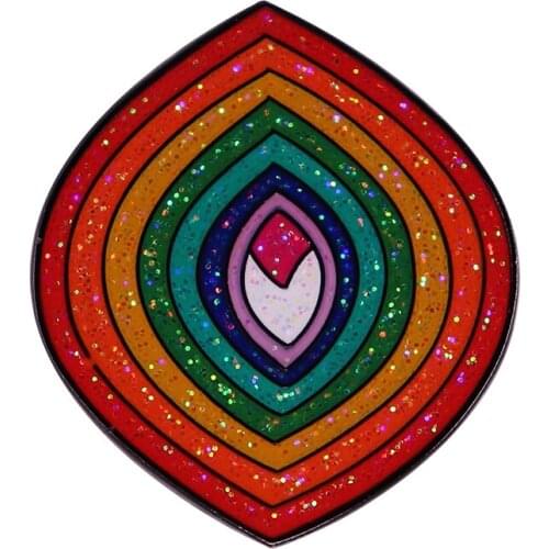 This rainbow vagina brooch radiates self love through glitter pops of color. Celebrating bodies of all shapes,sizes & abilities