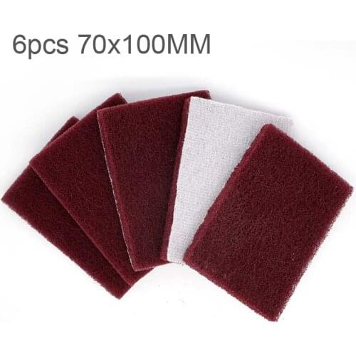 6pcs Car polishing painting sanding scouring pad Heavy Duty Cleaning Scouring Pads Scrubbers 75x100mm