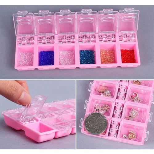 Professional Nail Storage Box Nail Art Rhinestone Organizer Gems Jewelry Beads Display Container Case