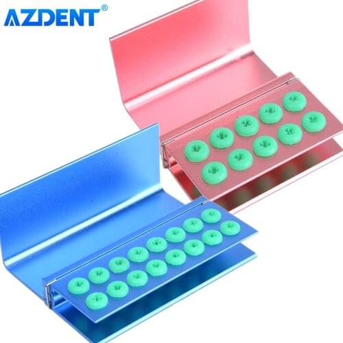 Dental Bur Box Burs Holder 10/16 Holes With Silicon For FG RA Bur