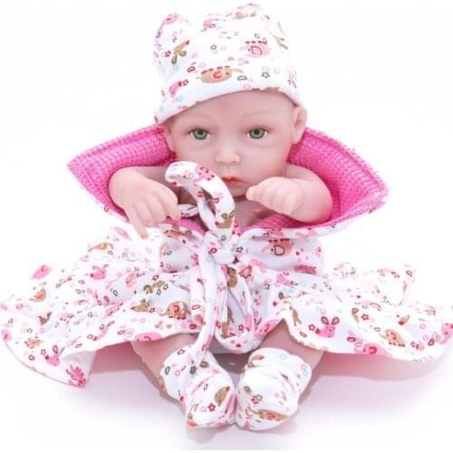 10" Cute Newborn Mini Bebe Reborn Baby Doll 25CM Full Silicone Vinyl Lifelike Baby Reborn For Kid Game Toy Kids Birthday Gift