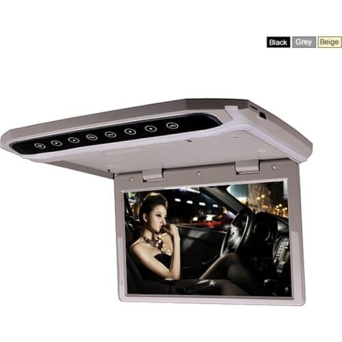 Best 17.3"TFT LCD Car Roof Mount Monitor Flip Down Player With HD 1080P Video USB FM HDMI SD Touch Button Ceiling MP5 Player