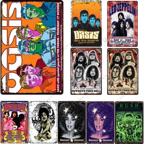 Famous Band Metal Tin Sign Music Metal Signs Rusty Retro Poster ROCK Metal Decorative Plate Club Pub Bar Home Wall Metal Plaque