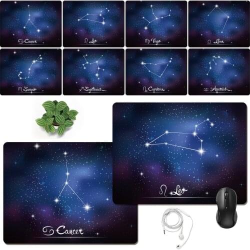 Mouse Pad Game Gamer Mouse Pad Constellation Print Pattern Anti-slip Durable PU Leather Gaming Computer Mouse Pads