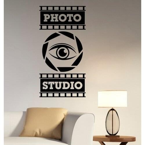 Wall Window Decal Photo Studio Logo Wall Stickers Wallpaper Camera Eye Stripe Vinyl Art Decals Mural Self Adhesive Poster D492