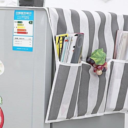 2016 New fashion stripes waterproof refrigerator cover towel cover storage bag for the door refrigerator dust cover bag