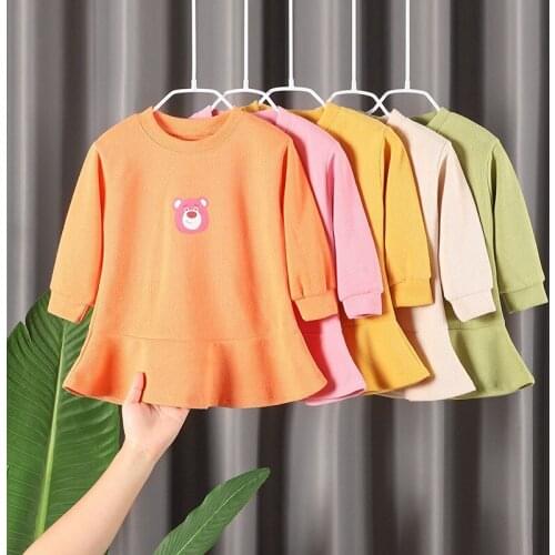 2021 Autumn Spring Baby Girl Dresses Infant Kid Princess Dress Children Long Sleeves Cotton Clothes Children Outfits For 1-6year