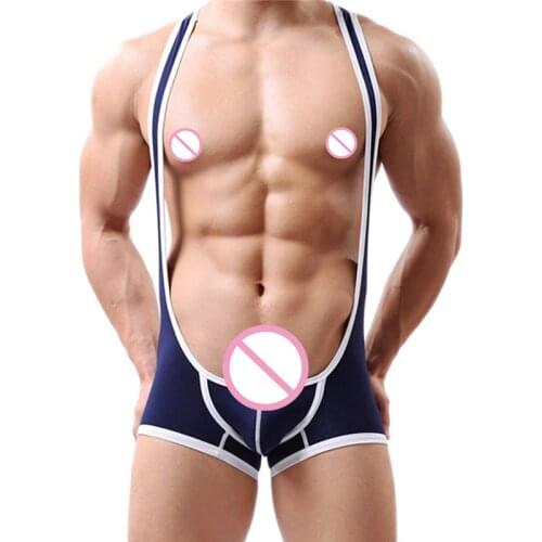 Sexy Mens Undershirts Modal Underwear Shorts Wrestling Singlet Bodybuilding Jumpsuits Bugle Pouch One-piece Bikini Teddies