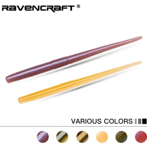 Ravencraft PEN WORM GANGBICHONG 4g/120mm 7pcs Wacky Worm Soft Silicone Bait Slow Sinking Fishing Artificial Lures