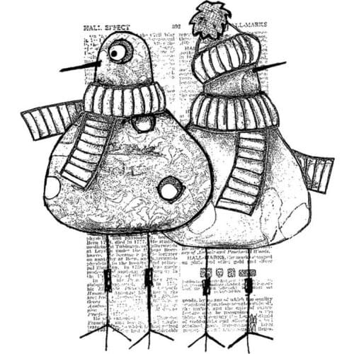 Clear Stamps Cute Animals Chubby Birds Wear Scarf And Hat Words Sentences For DIY Scrapbook Photo Album Craft Card 2021 New