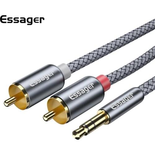 RCA Cable 2RCA To 3.5mm Jack Audio Cable 2 RCA Male Splitter Aux Cable For TV PC DVD Speaker Audio Amplifiers Subwoofer Cables