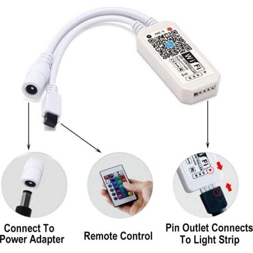 RGB Wifi Controller 5V 12V 24V RGB RGBW LED Music Controller Magic Home WiFi LED Controller For 5050 2835 5630 3528 LED Strip