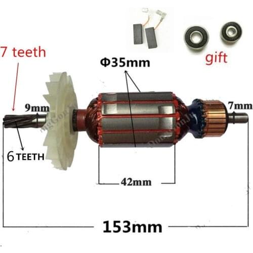7 teeth 6 teeth Armature Rotor GBH2-26E GBH2-26RE GBH2-26DE GBH2-26DRE for BOSCH 26 GBH2400 GBH2-26DFR GBH2600 AC220-240V