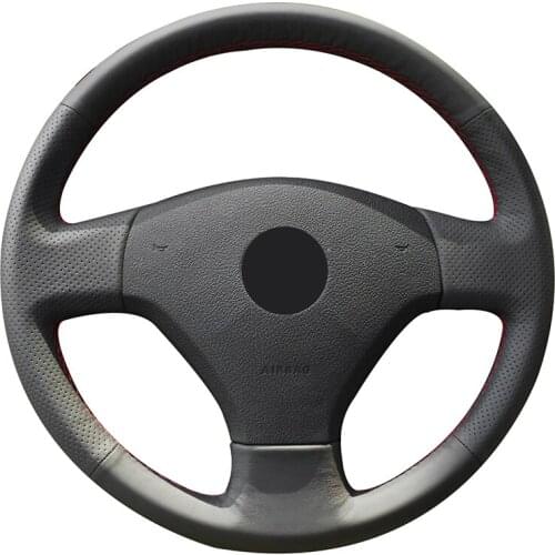Hand-stitched Black Artificial Leather Car Steering Wheel Cover for Volkswagen VW Jetta 5 2006 2007 2008 2009 2010 Old Jetta