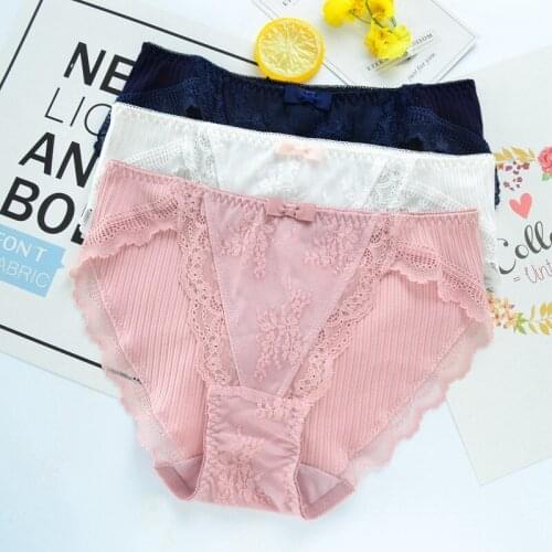 Sexy Lace Cotton Women Underwear Mesh Exquisite Seamless Middle Waist Soft Female Panties High Quality Cute Breifs Lingerie