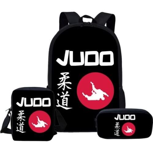 I love judo Print School Bags for Kid 3pc/set Custom pattern Primary Schoolbag Children Shoulder Bagpack Teenagers Large Satchel