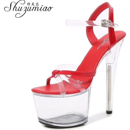 Sexy Fashion Show shoes women high heels transparent sandals Woman Clear Heels Strip Pole Dance Shoes Woman Stilettos Big Size