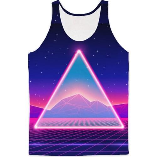 Real USA American Size Retro futuristic 3D sublimation printing breathable Tank tops plus size 3XL 4XL 5XL 6XL