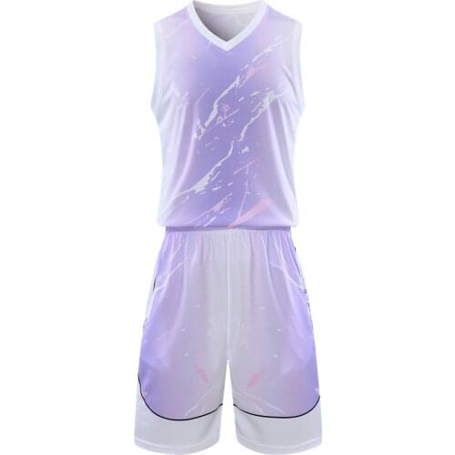 XBQQ 2003 Fresh Fast Dry Set Basketball Male Female V Neck Sleeveless Tops Side Panel Pant With Elastic Waistband And Drawstring