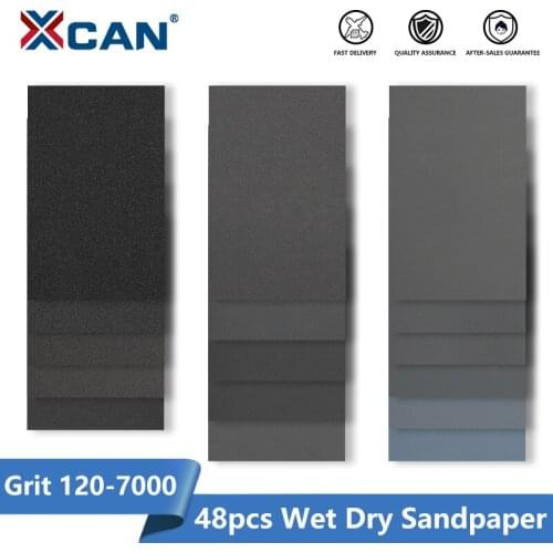 XCAN Sandpaper Abrasive Sand Papers for Metal Wood Jewelry Auto Craft Finish 48pcs Grit 120-7000 Sanding Paper