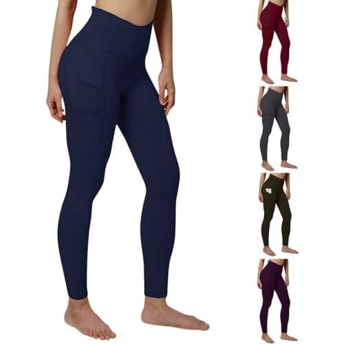 Women Yoga Pants with Pocket Plus Size Leggings Sport Girl Gym Jeggings Female Tummy Control Tights Fitness Running Pants