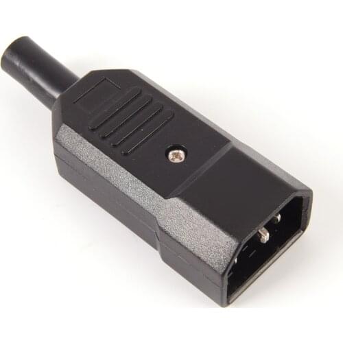 1PCS Standard IEC320 C14 Power Cable Connector Male Plug Adapter 3Pin Rewirable Connector PDU Socket