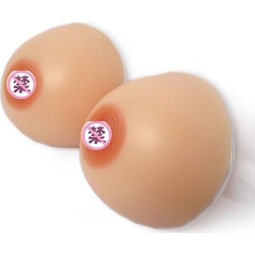 1800g/Pair/Beige Circular split False Breast Silicone Fake Boobs For Crossdresser