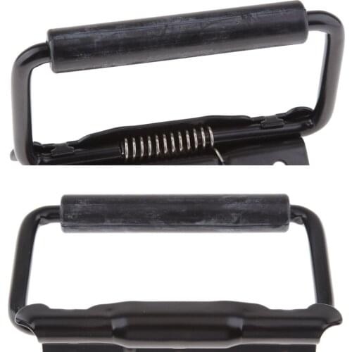 2 Pcs Bi-folding Door D Handle Pull Handle Pull Hinge with 3 Mounting Holes Black