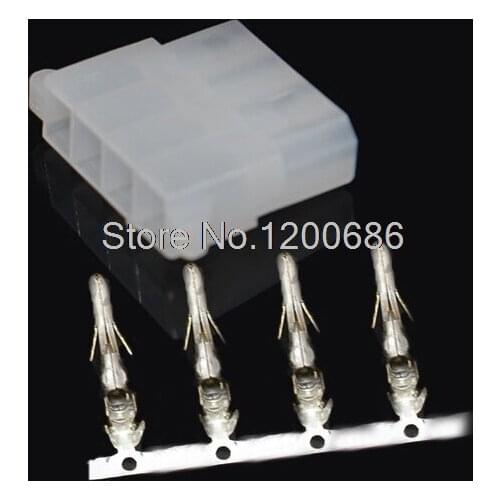 5.08mm Computer IDE Power Connector Large 4P Connector 5.08 4P Plug Shell with 4 Crimp Terminals For D Port Computer