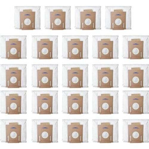 AD-24Pcs For ECOVACS DEEBOT OZMO T8 Robot Vacuum Cleaner High Capacity Leakproof Dust Bag Replacement Accessories Parts Kit