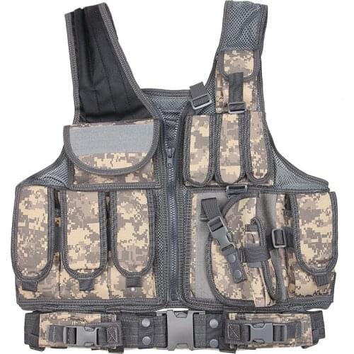 Army Tactical Vest Black CS Equipment / Training Clothing can hold water bag A4309