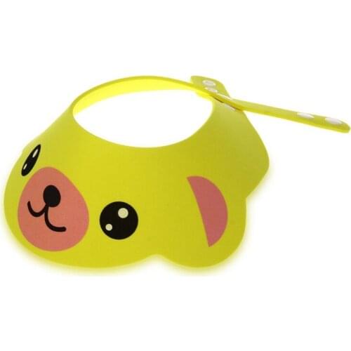 Baby Kid Toddler Bath Shower Cap Hat Wash Hair Shampoo Shield Adjustable Yellow