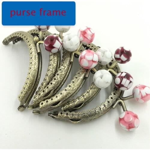 DIY women cute double color candy ball kiss buckle 8.5cm knurling purse frame coin bag making metal clasp 10pcs/lot