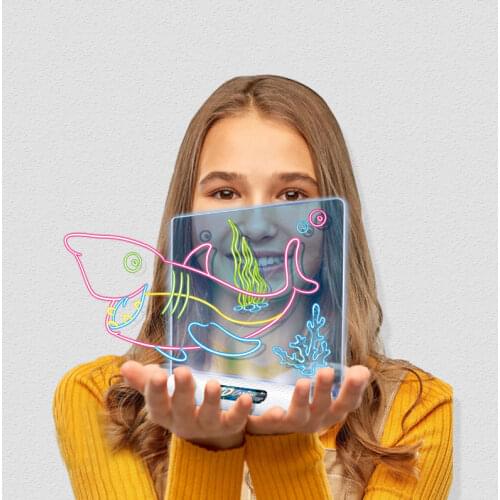 Magic 3D Drawing Board LED Light Effects Puzzle Drawing Pad Kids Painting Educational Toys Children Grow Playmates Creative Gift