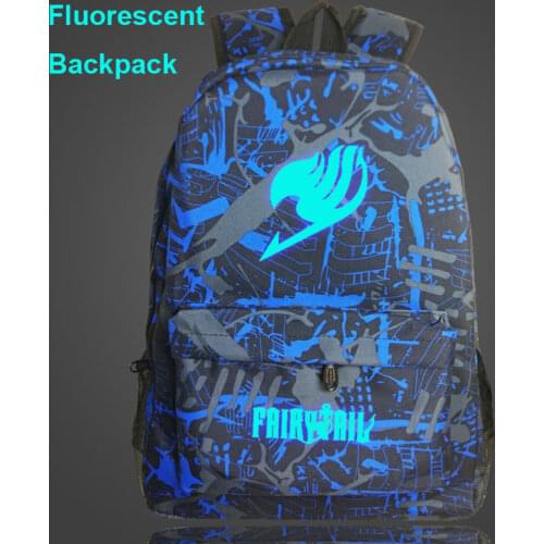 Fluorescent Camouflage Anime Fairy Tail Boy Girl School bag Women Bagpack Teenagers Schoolbags Canvas Men Student Backpacks