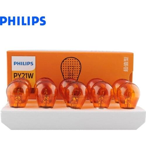 10PCS Philips PY21W S25 12V 21W BAU15s Amber Standard Original Turn Signal Light Position Light Parking Lamp Fog Light 12496CP