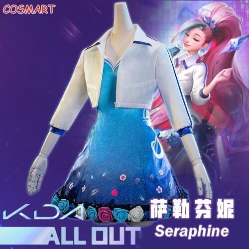 Game LOL K/DA KDA Seraphine All Out Idol SJ Suit Dress Cosplay Costume Halloween Party Outfit For Girls Women New 2020