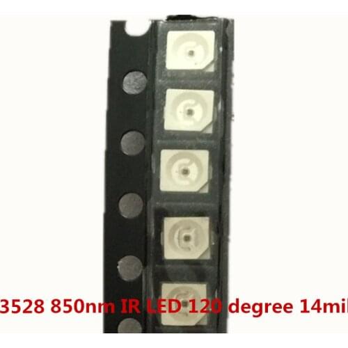 3528 850nm Infrared Emitting LED IR LED 14mil CAT 120 Degrees Application Security camera Surface Mounted Devices