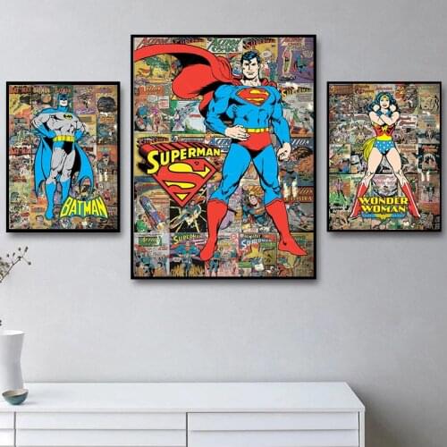 Marvel Iron Man Wonder Graffiti Art Woman Comic Canvas Painting Print Wall Art Picture for Living Room Poster and Home Decor