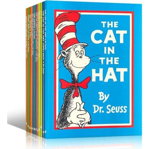 12 Books/Set Dr. Seuss Classic Picture Book Interesting Story Big Size English Original The Cat in the Hat For Kids Age 2-6