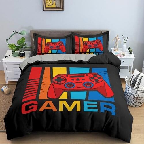 Fashion 3D Printed Game Bedding Set Adults Teens Gamer Duvet Cover With Pillowcase Game Handle Bedclothes Queen King Single Size