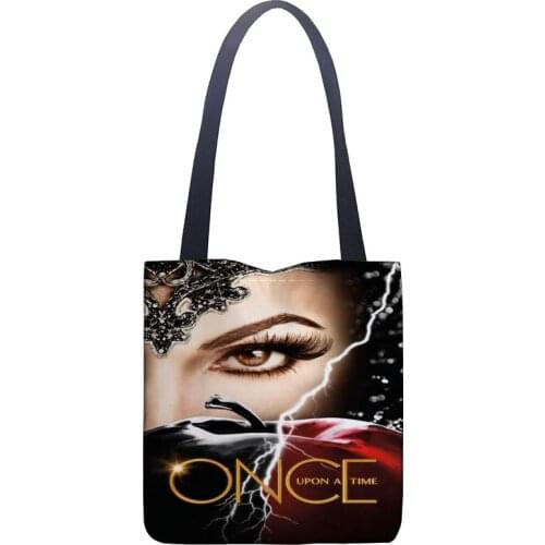 Best Nice Bag Obce Upon A Time Handbag Fashion Printing Soft Open Pocket Casual Tote Double Shoulder Strap For Women Student
