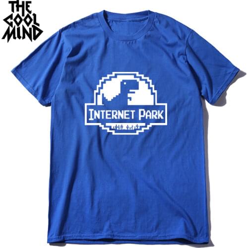 THE COOLMIND top quality cotton Internet park print funny men T shirt casual summer men tshirt short sleeve loose t-shirt tees