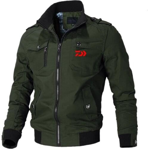 2021 New Daiwa Men Jacket Casual Sport Climbing Fishing Jacket Trend Mens Stand Collar Tooling Outdoor Fishing Jacket