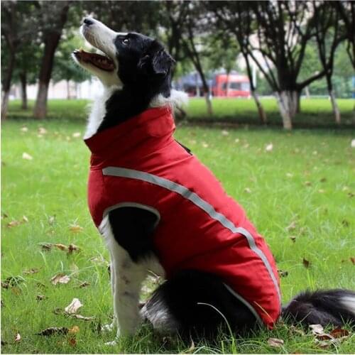 Pet Clothes Autumn Winter New Dog Reflective Warm Jacket Thickened Big Dog Cotton Vest Clothes Dog Costume